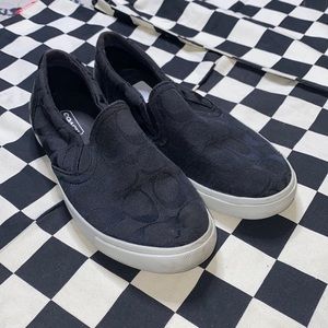 Coach Black Monogram Slip on Sneakers